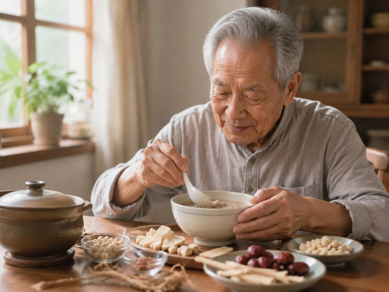 食管癌老人消化差,药膳里加什么药材不会加重肠胃负担?