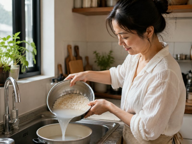 家庭煮妇的私藏方法,洗米水靠什么成分帮助提亮肤色