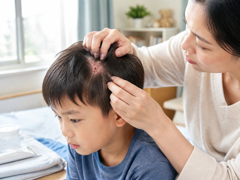 小孩子头皮长毛囊炎怎么处理，能不能用抗生素药膏，家长护理要留心什么？