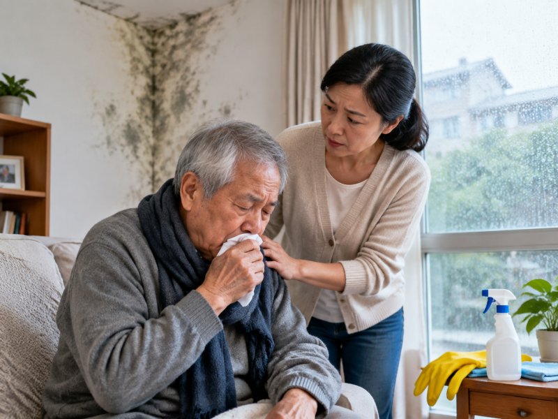 梅雨季家里有霉斑会不会让老人更容易得支气管炎?怎么处理