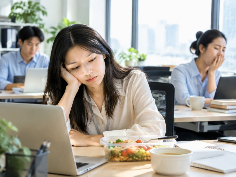 一上班就没胃口到下午还犯困，办公室人群这种状态怎么用饮食改善？