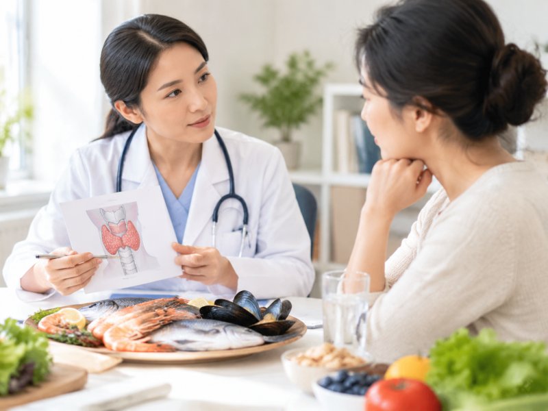 体检出甲状腺结节，平时饮食要不要忌口？海鲜能吃吗