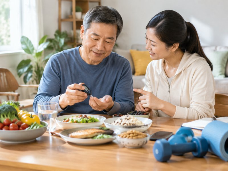 家里有人确诊了糖尿病，日常饮食和运动护理该怎么做才能控制好血糖？