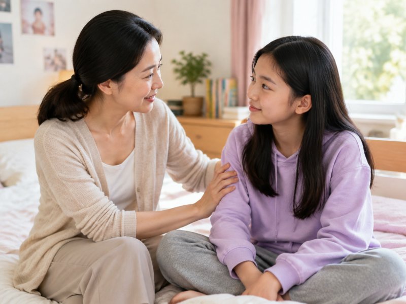 女儿进入性发育阶段,妈妈日常护理要怎么做才能让她不紧张?