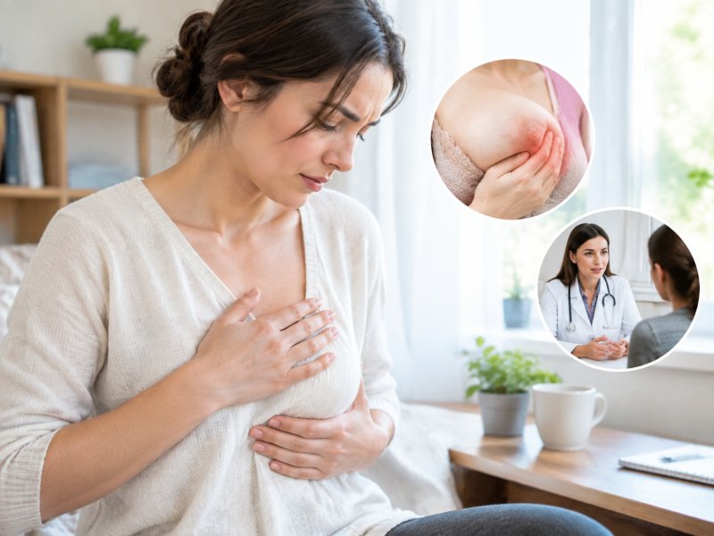 乳腺炎和普通乳房胀痛要怎么区分,什么时候必须去医院检查