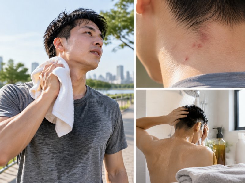 天气热出汗多,项部硬结性毛囊炎会不会加重?运动后如何快速清洁护理?