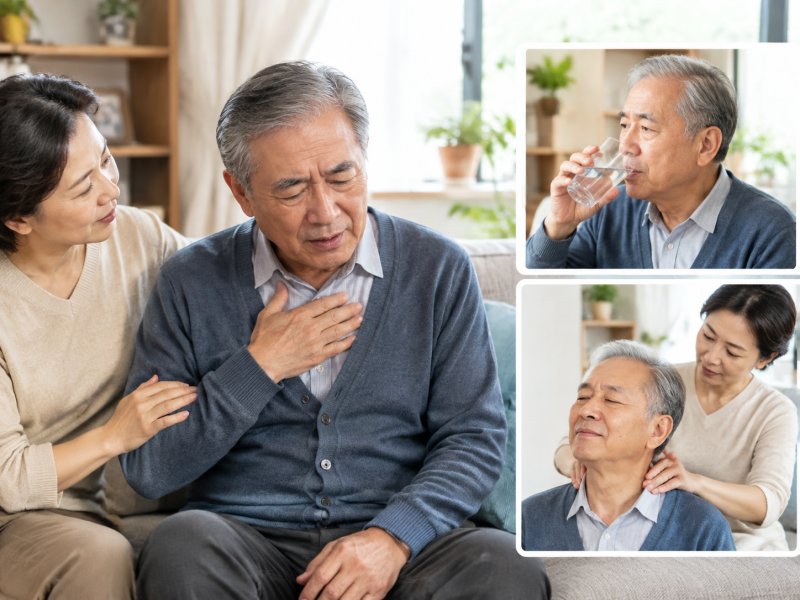 食管癌打嗝反酸是怎么回事?两个动作帮老人缓解