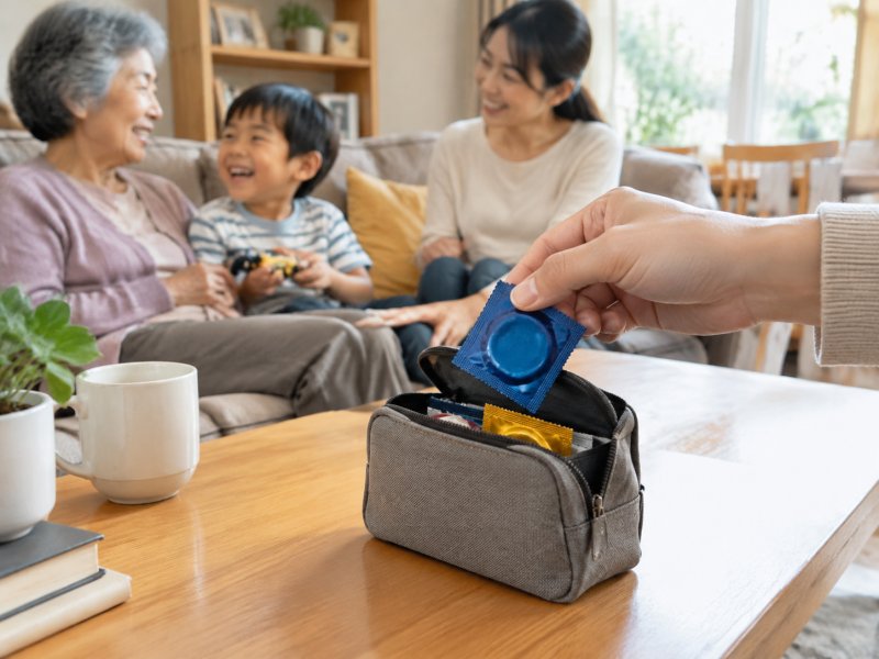 家里有老人小孩,备几个安全套当应急防水套合不合适?怎么收纳不尴尬?