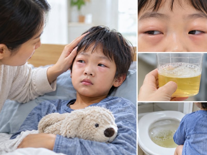 孩子眼皮肿、尿里泡沫多，会不会是肾病综合症？这些早期症状要留心