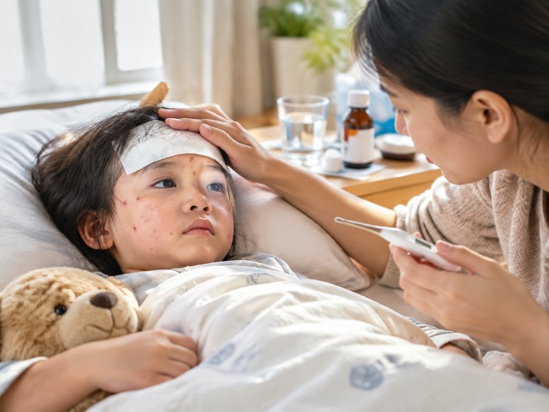 孩子出水痘发烧到39度，要不要吃退烧药？家里怎么护理