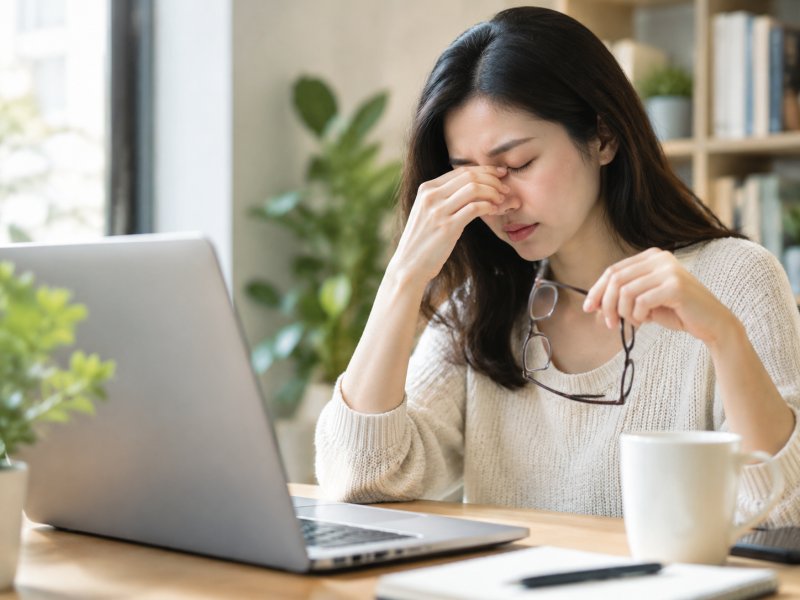 每天盯电脑超过8小时，眼睛干涩发疼要不要去医院查白涩症