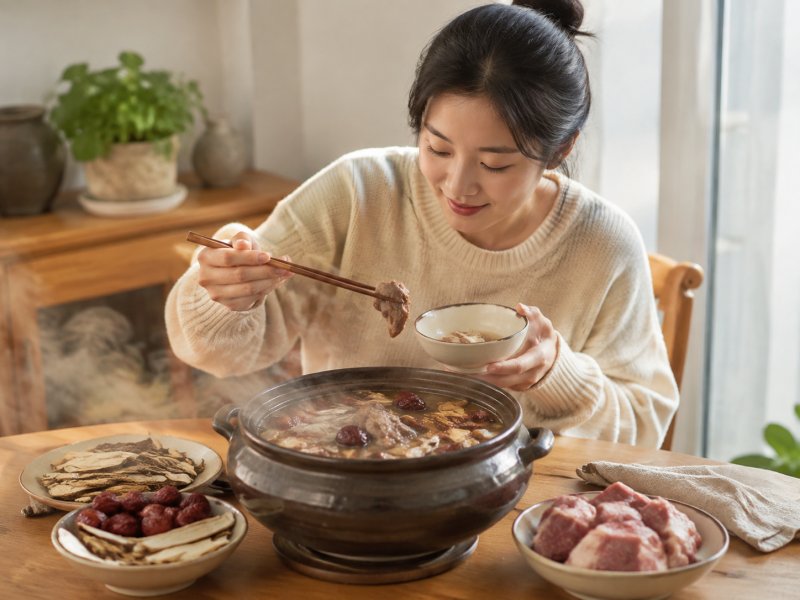 女性增肥总不长肉怎么吃?试试当归地黄配上羊肉,补虚养身不长膘