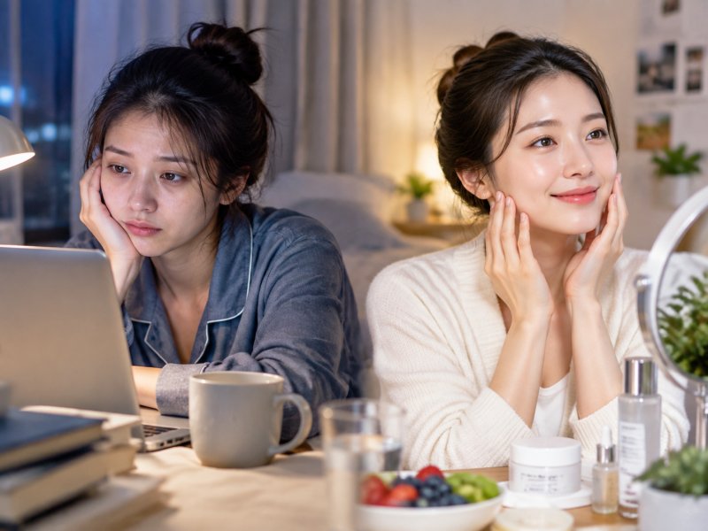 同样是熬夜,为什么有人看起来不显老,日常护理要怎么做才能不垮脸