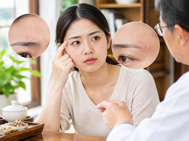 眉毛不同位置长痘分别说明什么问题？眉头眉尾的原因一样吗