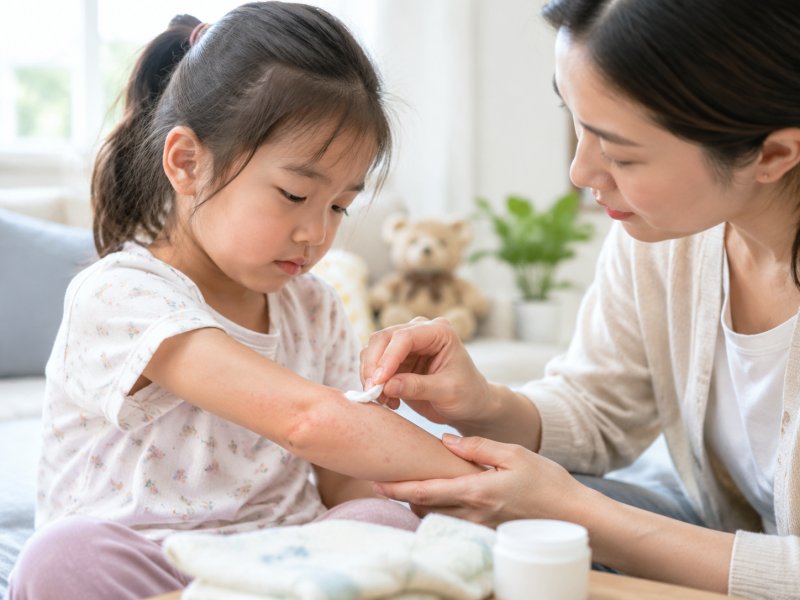 孩子皮肤反复发红起小疙瘩，医生说是接触性皮炎，家长在家该如何正确护理