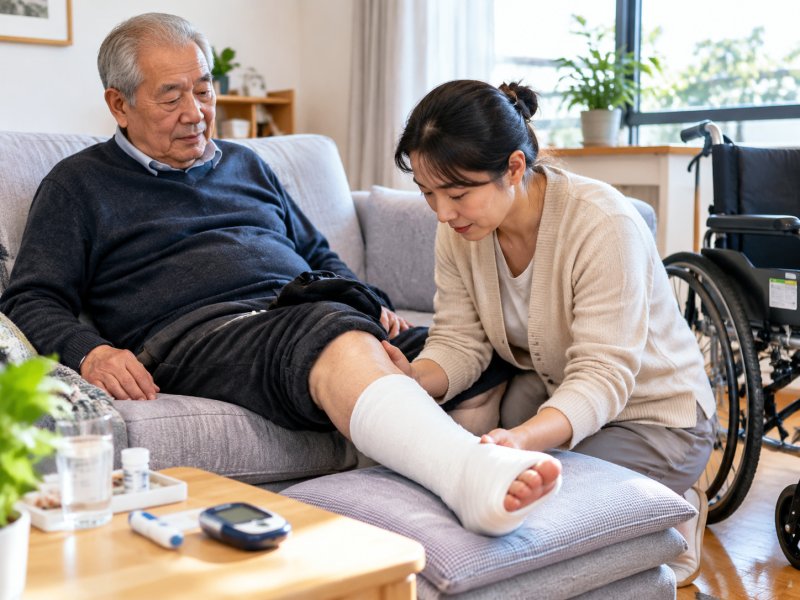 糖尿病老人脚部骨折后该怎么护理能不能保守治疗不做手术