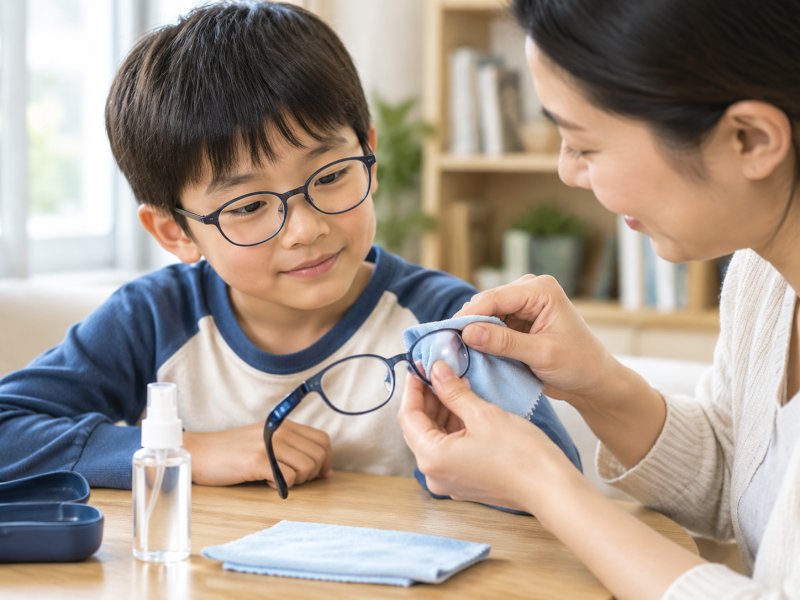 孩子戴眼镜镜片怎么清洗才安全?家长必看的儿童镜片护理要点