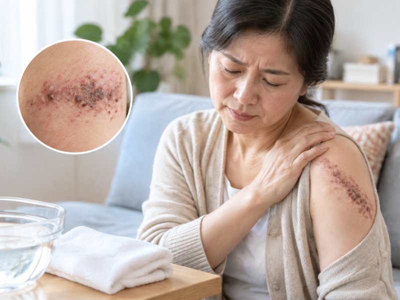 皮肤已经结痂了但疼痛还在,日常护理要注意什么?能不能用热毛巾敷?