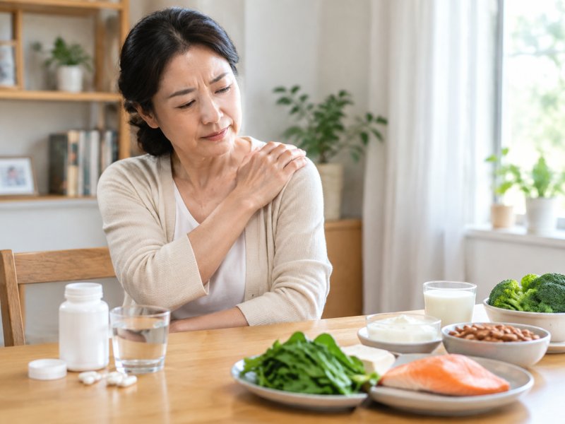 吃钙片能不能改善肩周炎引起的活动费劲，日常饮食该注意什么