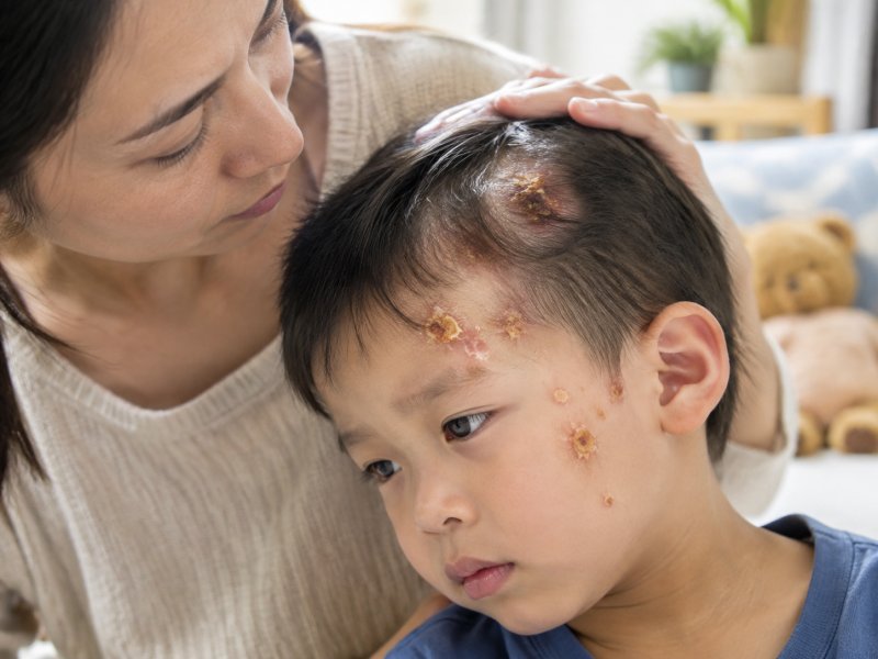 孩子脸上头上长的黄水疮到底是什么东西？严不严重？怎么处理比较好