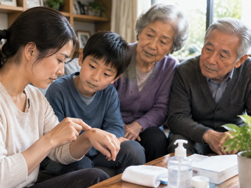 家里有老人孩子,有人长了皮肤疣应该怎么办才能避免传染?