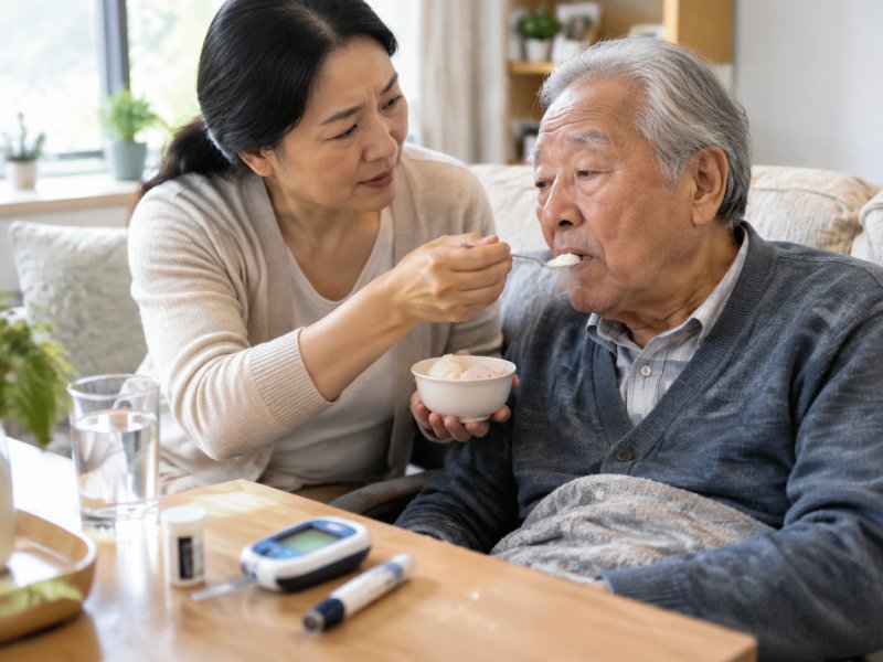 糖尿病老人出现低血糖,家人能不能喂冰激凌,正确的护理步骤是什么