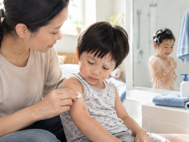孩子抓破水痘怎么护理才不留疤?洗澡时能不能沾水