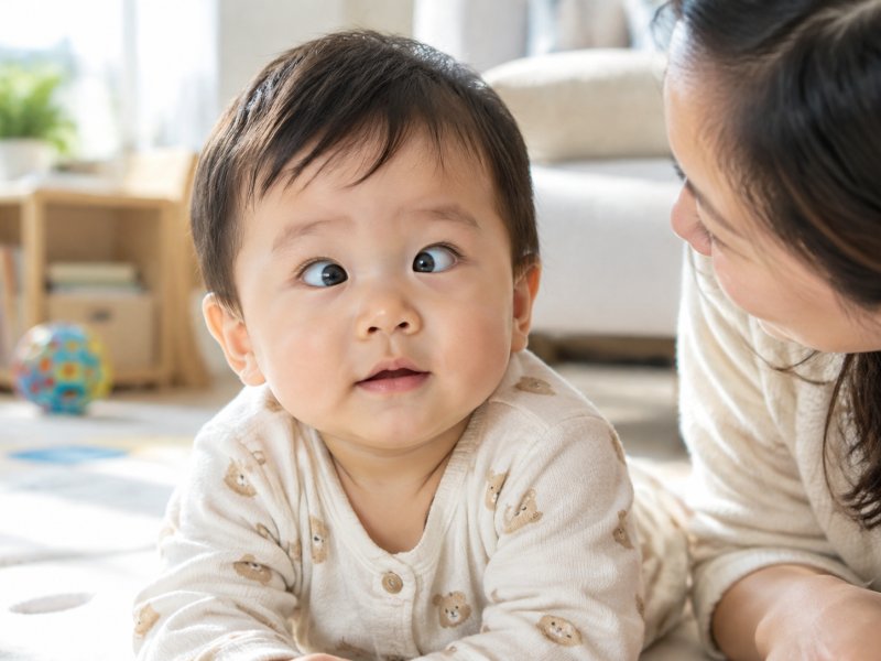 宝宝眼睛看着像斗鸡眼能不能自己长好？多大需要带去医院检查
