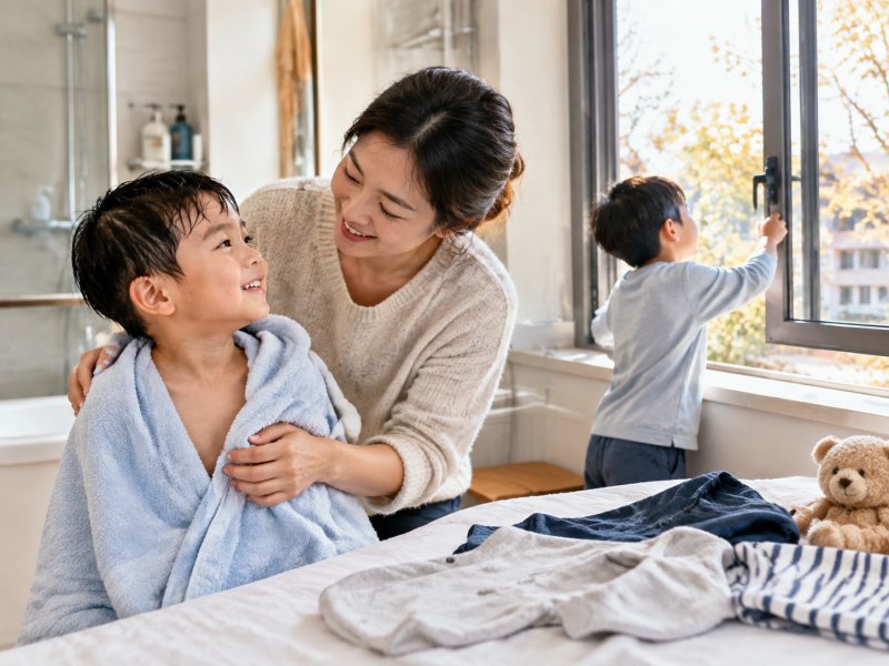 秋末给哮喘儿童洗澡、换衣、开窗通风,日常护理要留意什么细节?