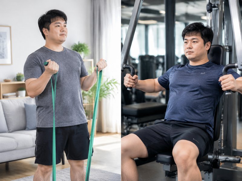 与健身房的器械训练相比,居家弹力带抗阻训练是否更适合怕尴尬的轻度肥胖男性