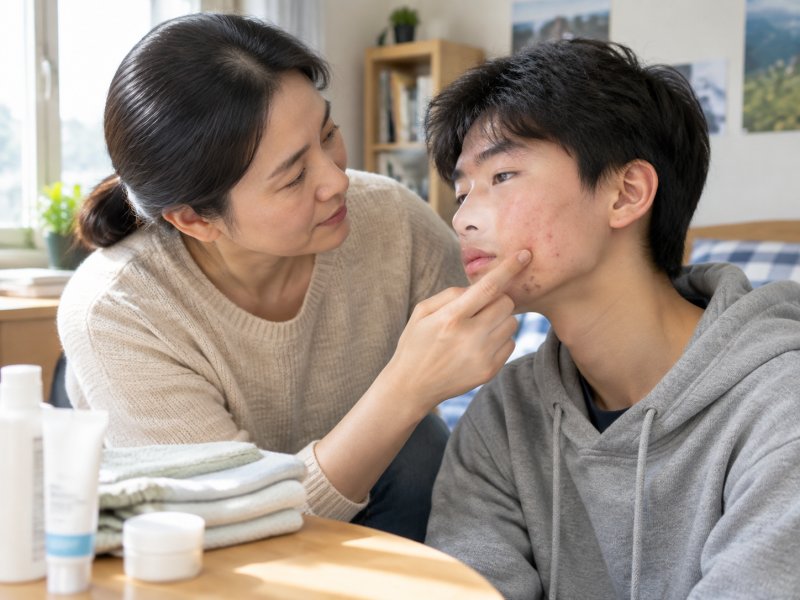 青春期的孩子长痘要不要帮忙挤?家长该怎么护理