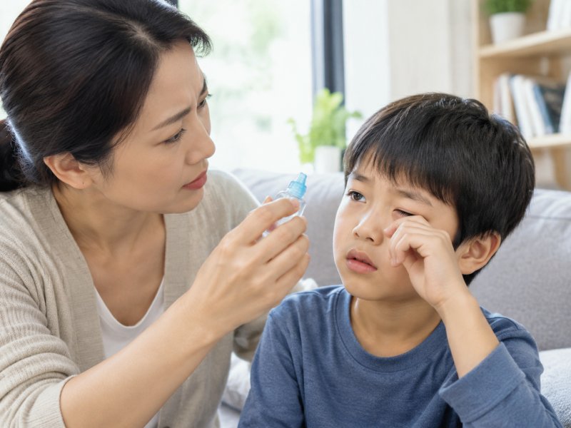 孩子说眼睛痒,能不能拿护理液当眼药水给他滴?