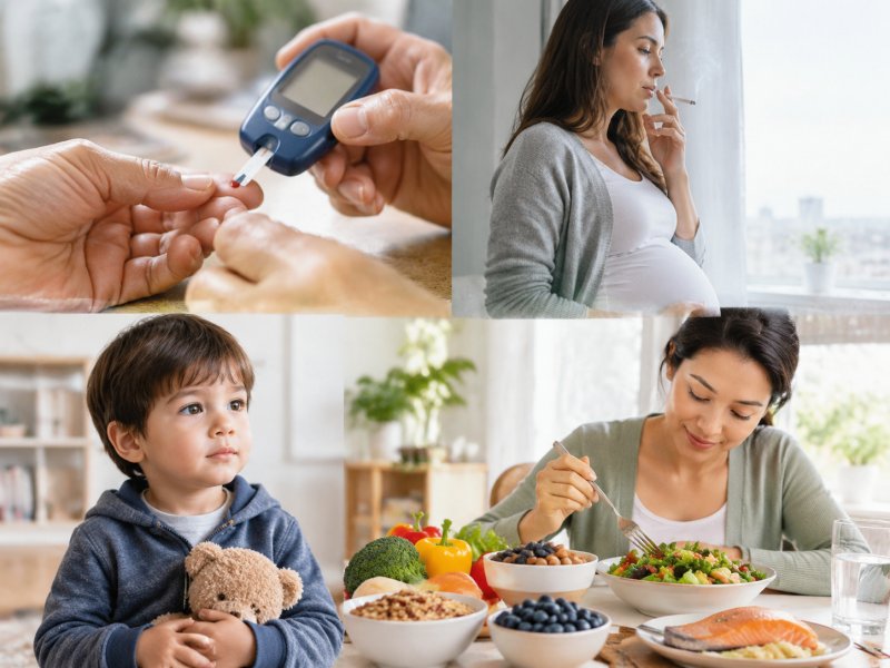 孕妇吸烟生下的孩子,在饮食上怎么调整才能预防糖尿病?