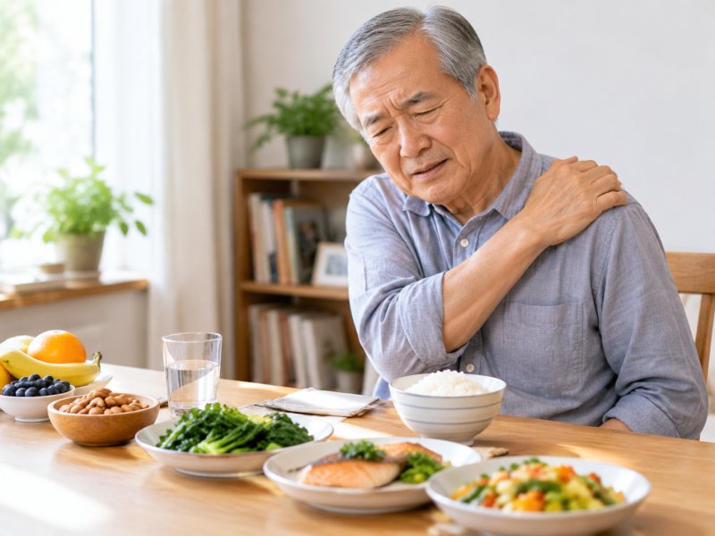 肩膀疼的老人平时吃饭要注意什么，哪些食物能帮上忙