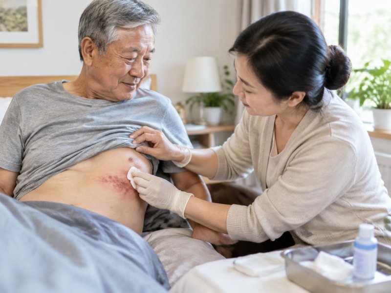 家里老人得了带状疱疹怎么护理?洗澡换药该注意什么