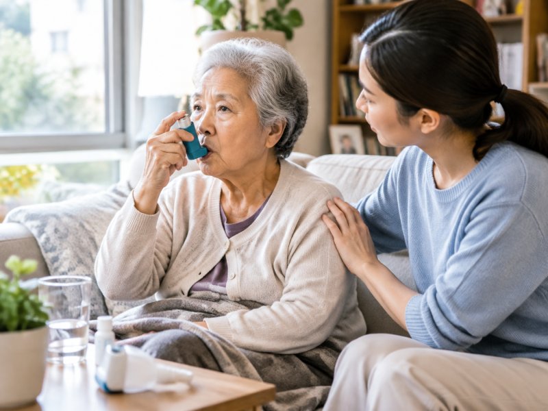 家里老人得了哮喘，日常护理要注意什么？多久需要复查一次？