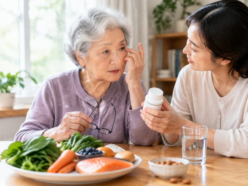家里老人查出青光眼,要不要额外买叶黄素补充剂,还是食补就够?