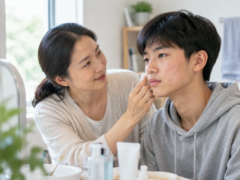 孩子刚进入青春期开始长痘，家长应该怎么帮他护理皮肤？