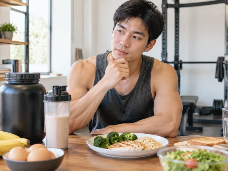 瘦子练胸肌要不要喝蛋白粉？光靠日常饮食够不够长肉