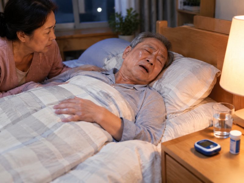 老年糖友夜间低血糖怎么防？家人如何通过几个细节发现老人半夜出汗说胡话
