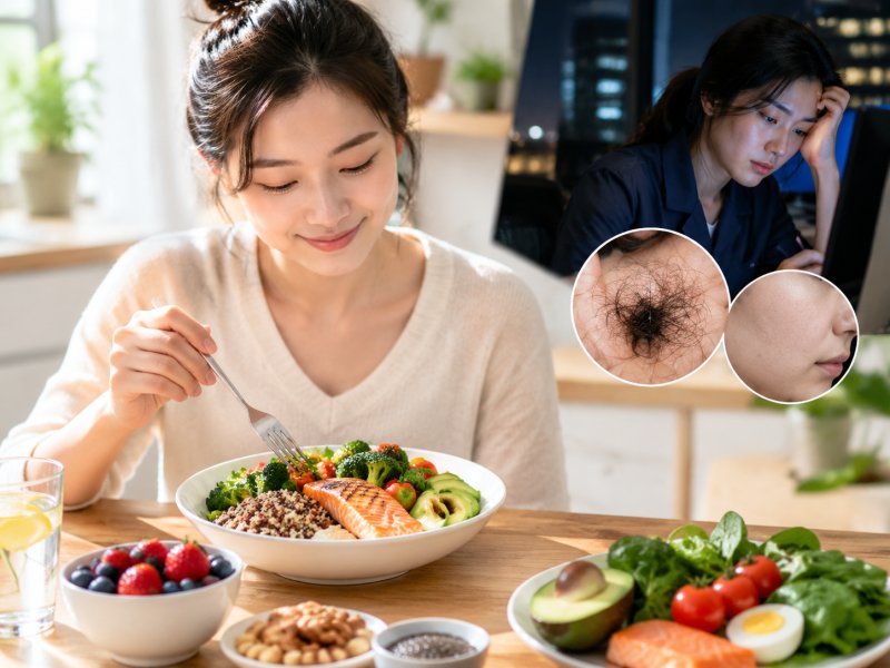 女生上夜班皮肤暗沉掉头发厉害,日常饮食里该怎么补才管用