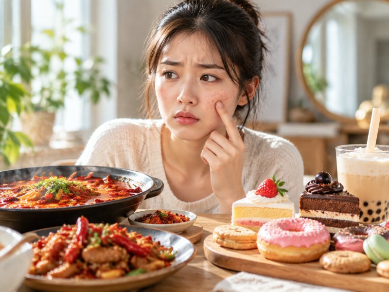 吃辣和吃甜哪个更容易诱发痤疮?日常饮食要不要忌口?