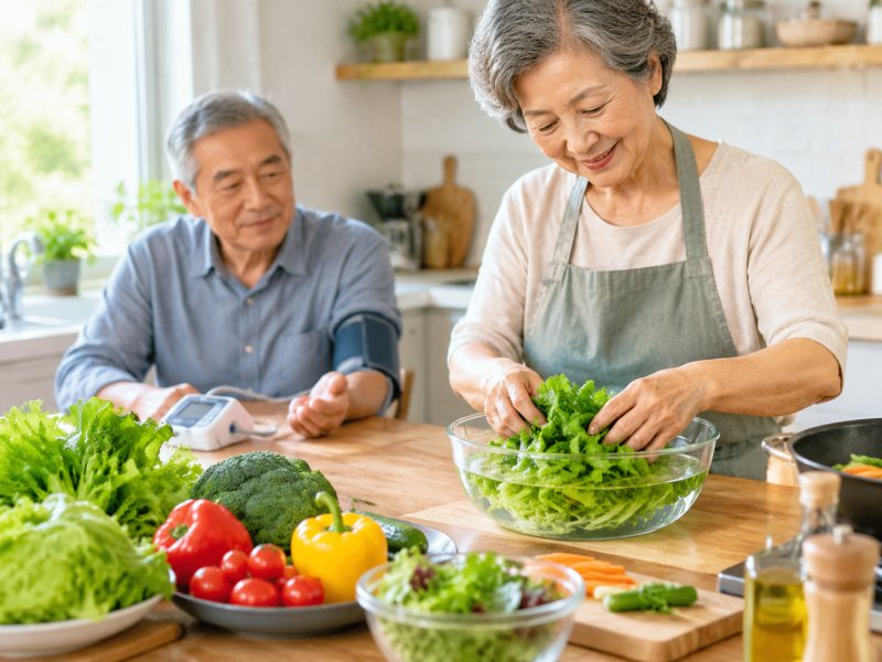 中老年人血压不稳,生吃蔬菜要注意啥?做饭时记住这5个要点