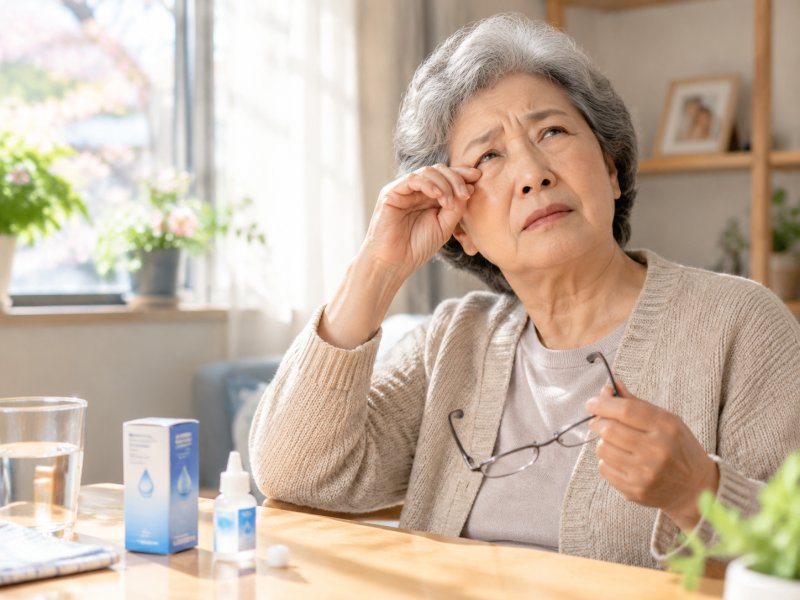 老人春天眼睛干涩还怕光，应该怎么选择适合的润眼液？