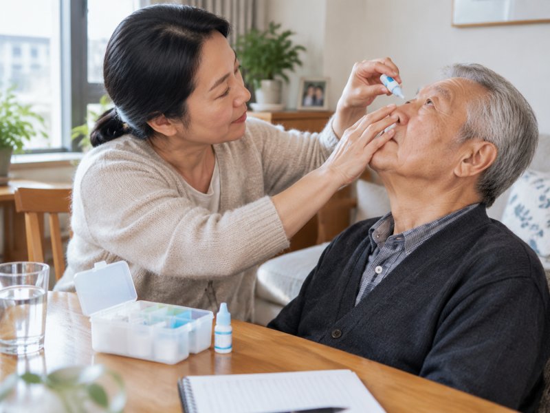 家里老人刚确诊青光眼,作为家属应该怎么帮助监督按时用药