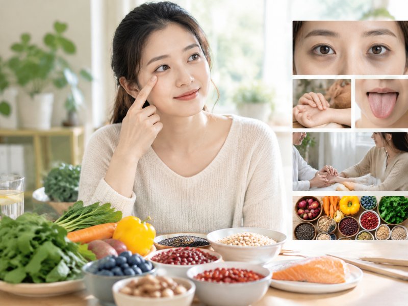 想改善眼圈发青,日常饮食怎么搭配,哪些颜色食物对气血有帮助