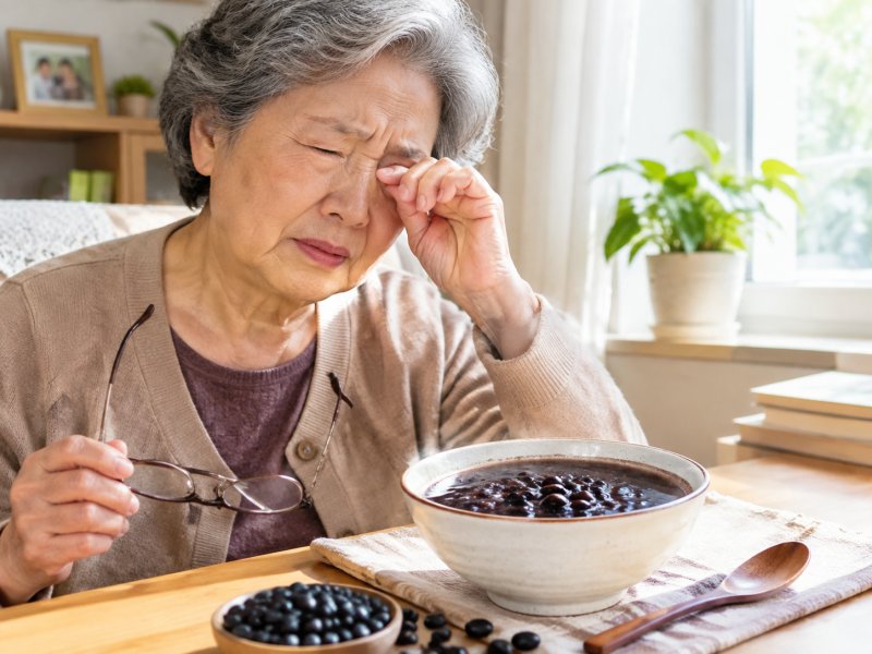 眼睛怕光流泪的老人,能不能用黑豆粥调理?日常还要注意什么