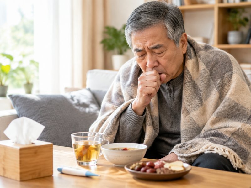 肺气虚的老人感冒后总咳嗽没劲,吃什么补气效果好?