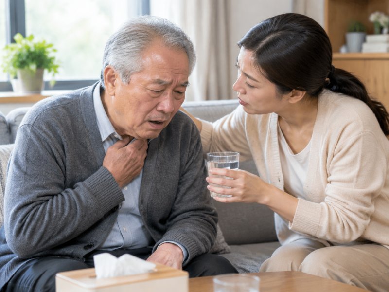 老人得了支气管炎痰堵在喉咙里，家属该如何帮助排痰和护理
