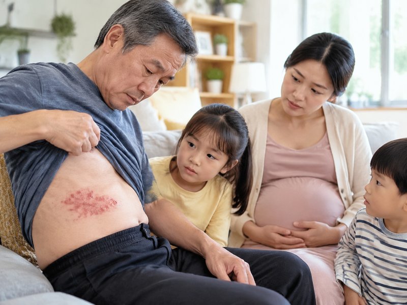 亲戚得了带状疱疹，家里有小孩和孕妇，会不会传染？